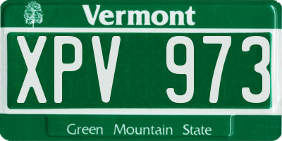 VT license plate XPV973