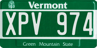 VT license plate XPV974