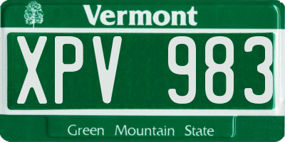 VT license plate XPV983