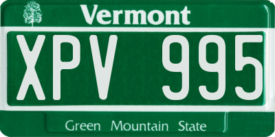 VT license plate XPV995