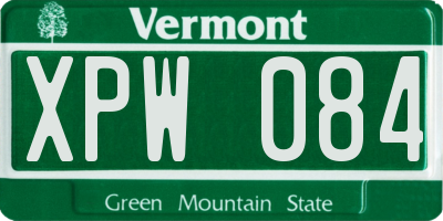 VT license plate XPW084