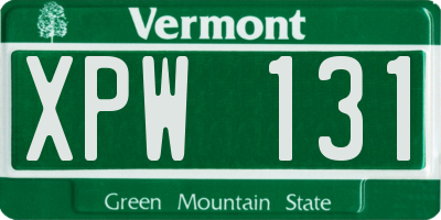 VT license plate XPW131