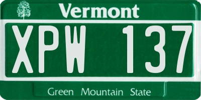 VT license plate XPW137
