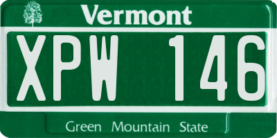 VT license plate XPW146