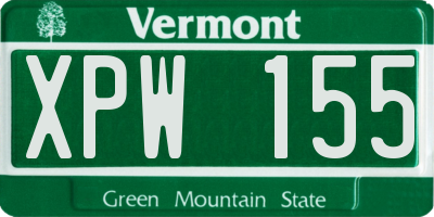 VT license plate XPW155