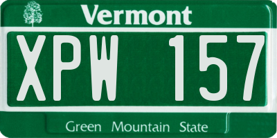 VT license plate XPW157