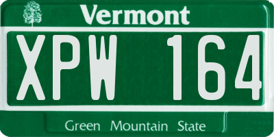 VT license plate XPW164