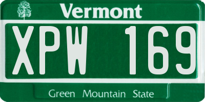 VT license plate XPW169