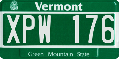 VT license plate XPW176