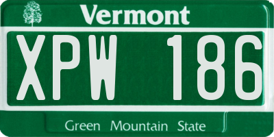 VT license plate XPW186