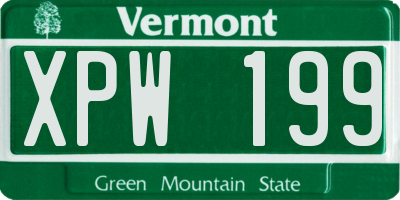 VT license plate XPW199