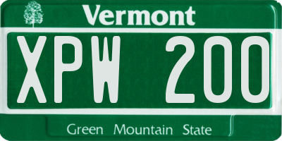 VT license plate XPW200