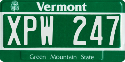 VT license plate XPW247