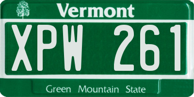 VT license plate XPW261