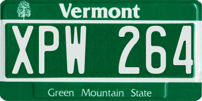 VT license plate XPW264