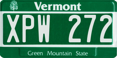 VT license plate XPW272