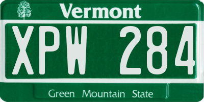 VT license plate XPW284