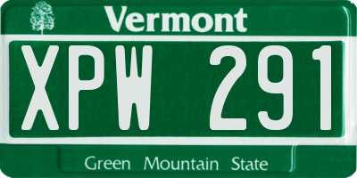 VT license plate XPW291