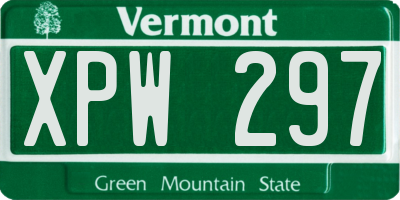 VT license plate XPW297