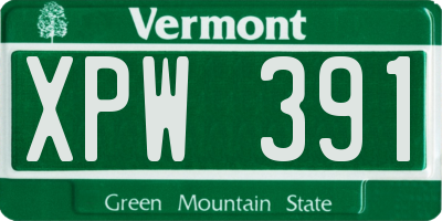 VT license plate XPW391