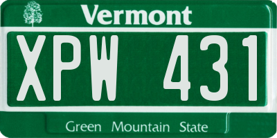 VT license plate XPW431