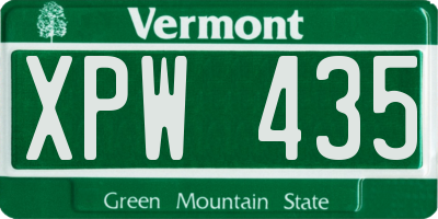 VT license plate XPW435