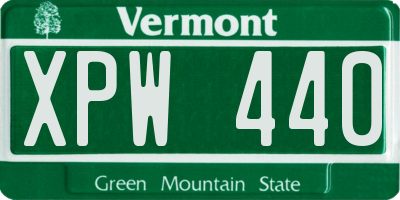 VT license plate XPW440