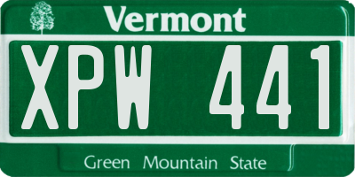 VT license plate XPW441