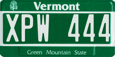 VT license plate XPW444