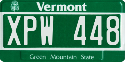 VT license plate XPW448