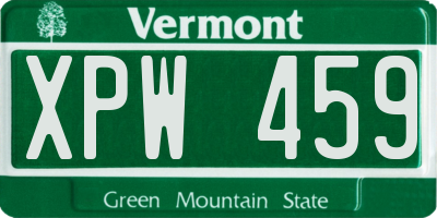 VT license plate XPW459