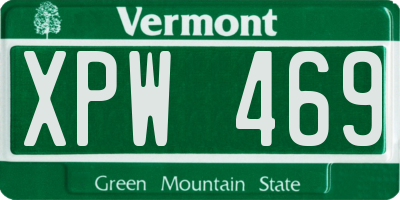 VT license plate XPW469