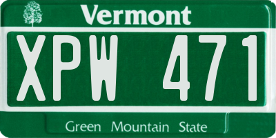 VT license plate XPW471