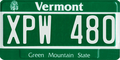 VT license plate XPW480