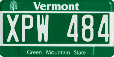 VT license plate XPW484