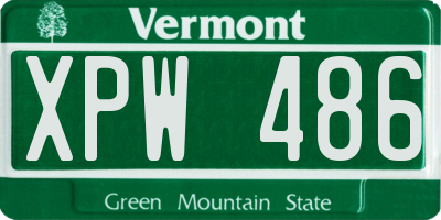 VT license plate XPW486