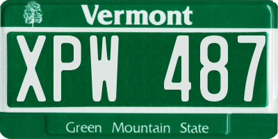 VT license plate XPW487