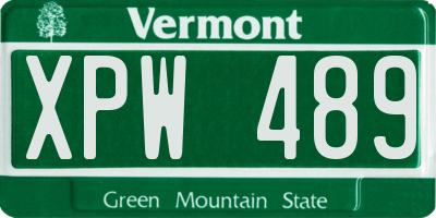 VT license plate XPW489