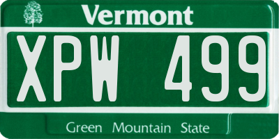 VT license plate XPW499
