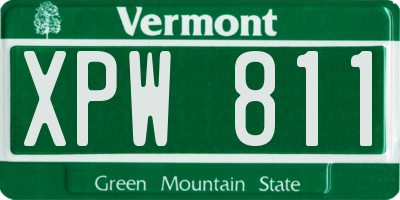 VT license plate XPW811