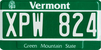 VT license plate XPW824