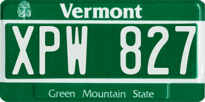 VT license plate XPW827