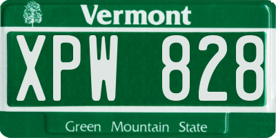 VT license plate XPW828