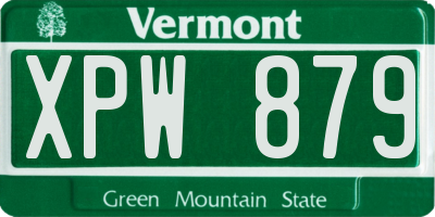 VT license plate XPW879