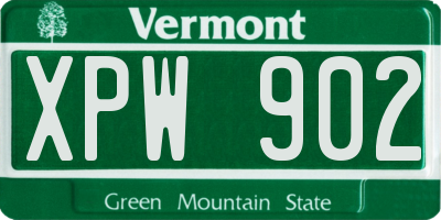VT license plate XPW902