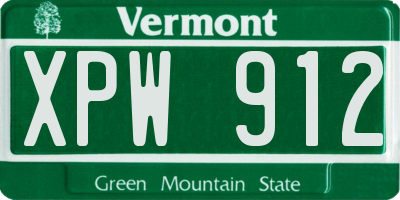VT license plate XPW912