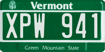 VT license plate XPW941