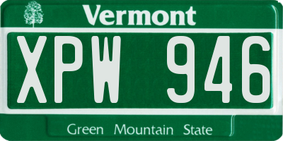 VT license plate XPW946