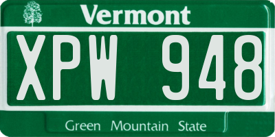 VT license plate XPW948