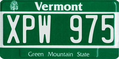 VT license plate XPW975